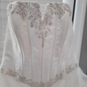 Wedding dress, Slip, and Veil (David Bridal)